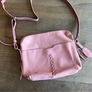 Pink Leather Crossbody Bag